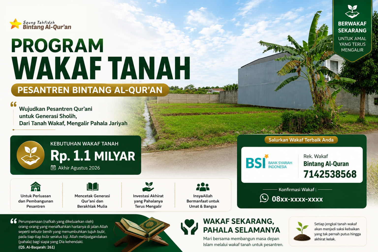 Wakaf Tanah Pesantren Bintang Al-Qur’an